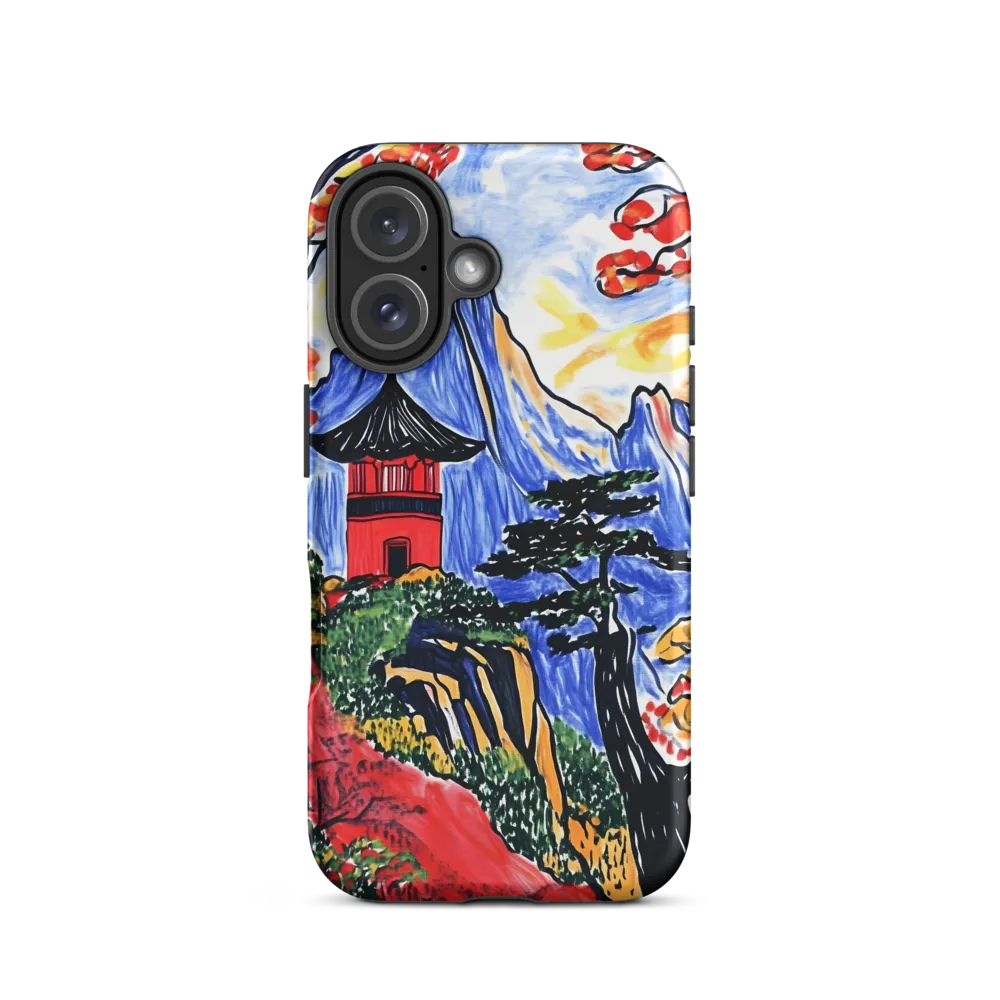 Tranquil Pagoda Among Autumn Peaks | Phone Case