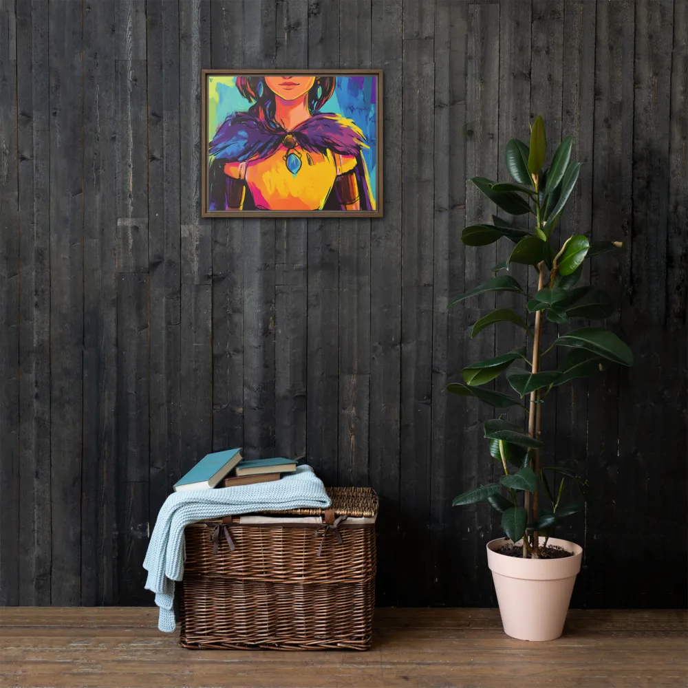 Guardian of Colors | Canvas with Brown Frame | 16″×20″