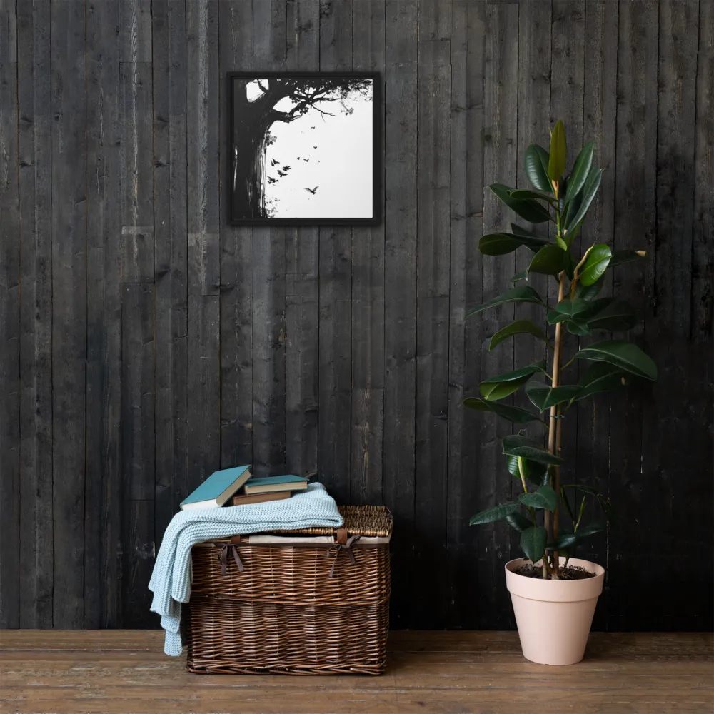 Whispers of Nature | Canvas with Black Frame | 16″×16″