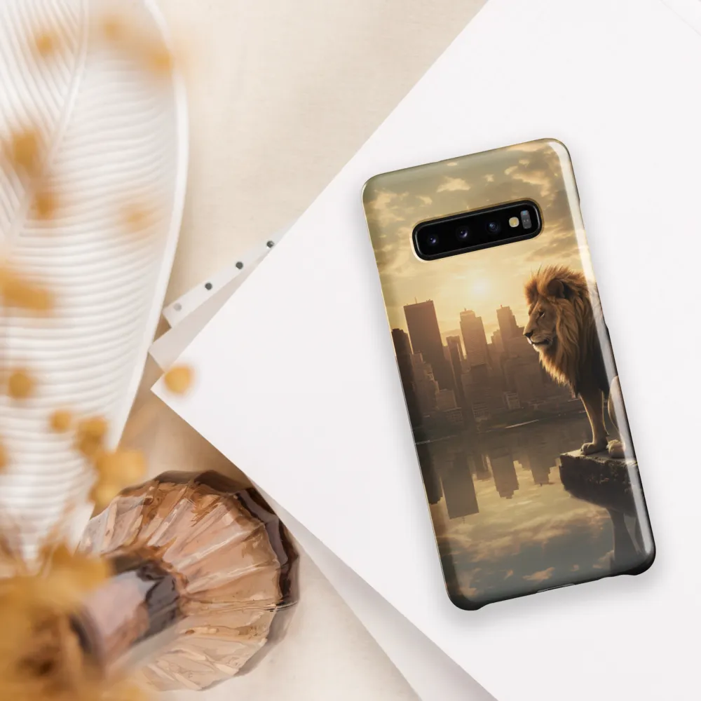 The Lion's Gaze Over the Urban Symphony | Phone Case |  S10 Plus | Snap Case | Glossy