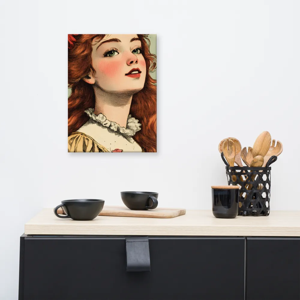 Whimsical Portrait of a Flower-Adorned Girl | Canvas | 12″×16″