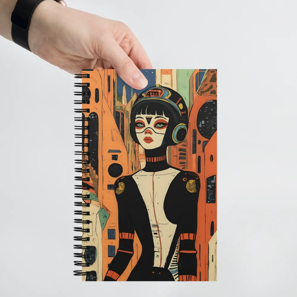 Futuristic Portrait of a Woman | Spiral Notebook