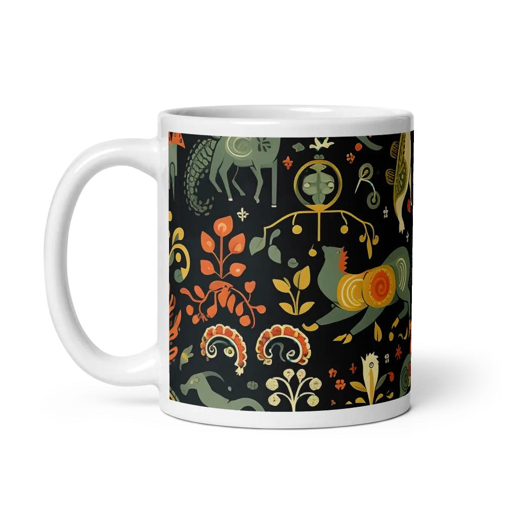 Whimsical Forest: A Folk Art Journey | Mug with White inside | 11 oz