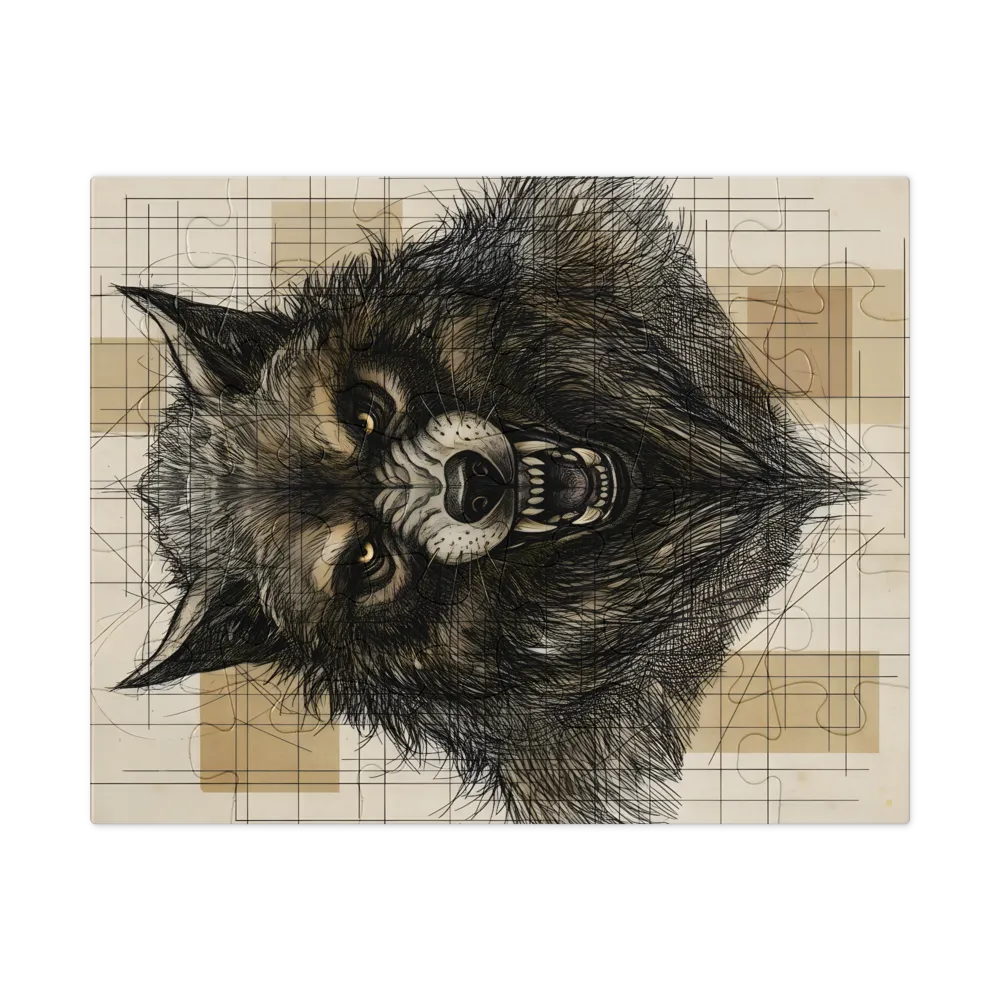 Wolf Study 
 Jigsaw Puzzle in Tin Box