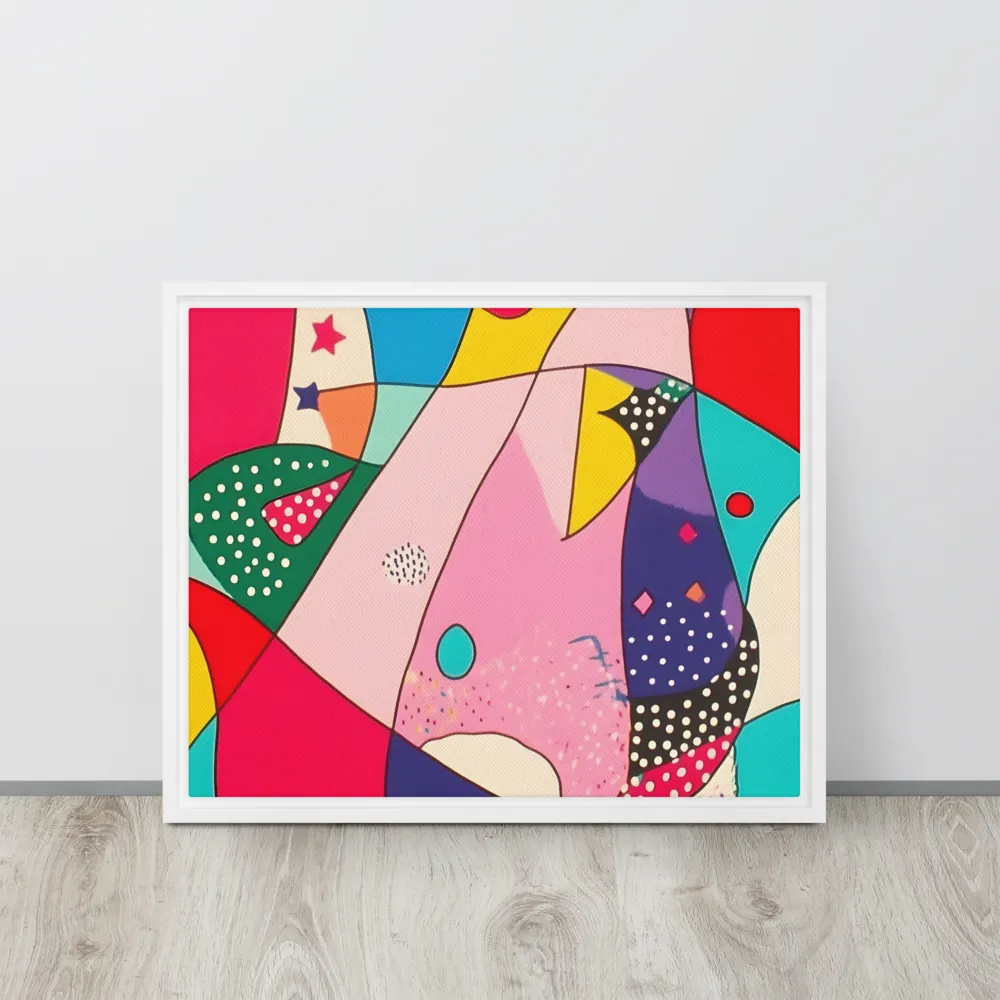 Playful Geometry in Color | Canvas with White Frame | 16″×20″
