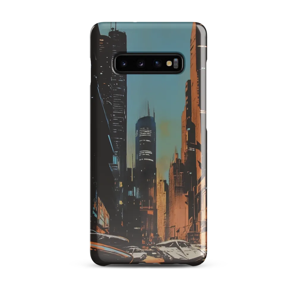 Futuristic Cityscape in Blue and Orange | Phone Case |  S10 Plus | Snap Case | Glossy