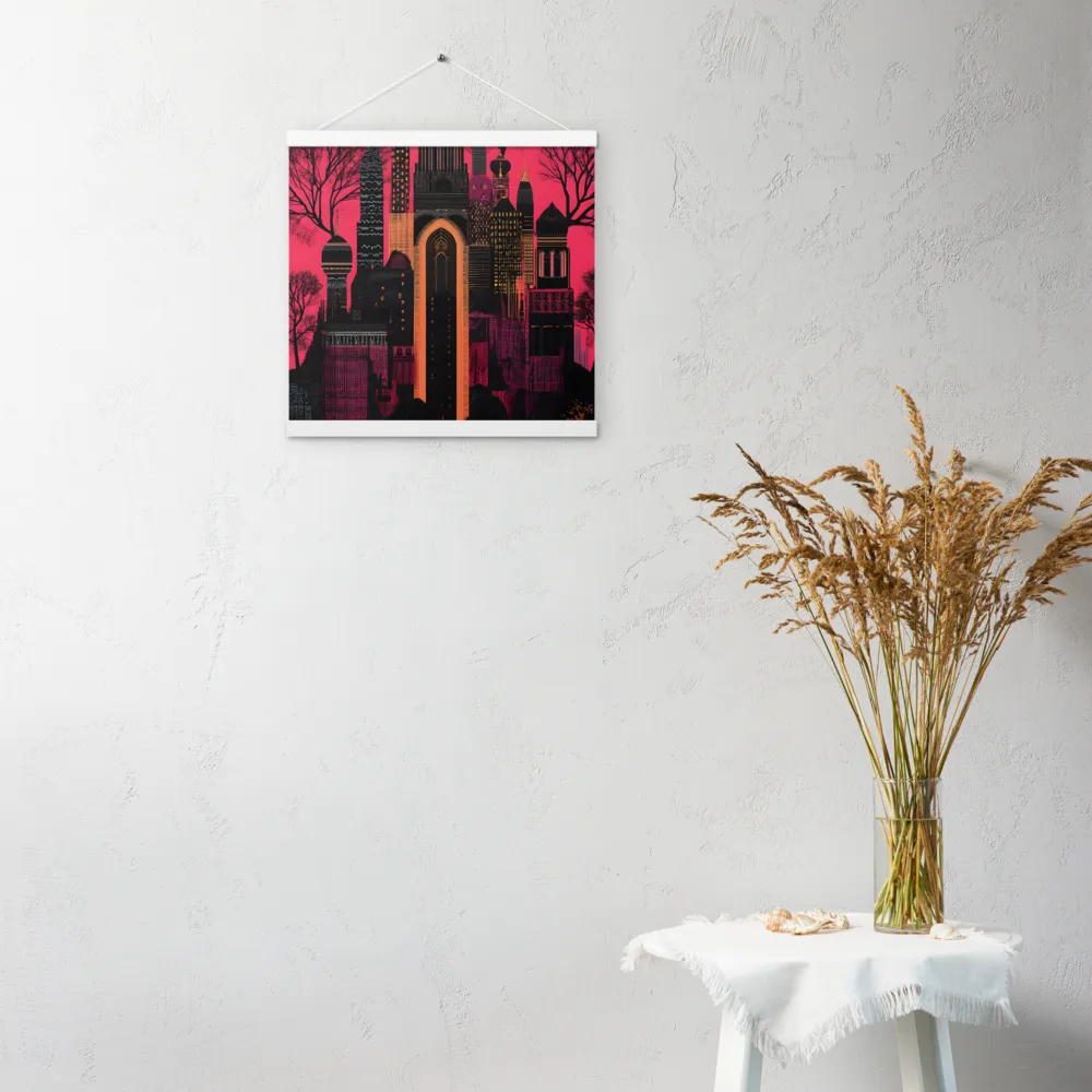 Urban Reverie | Poster With White Wood Hanger | 16″×16″