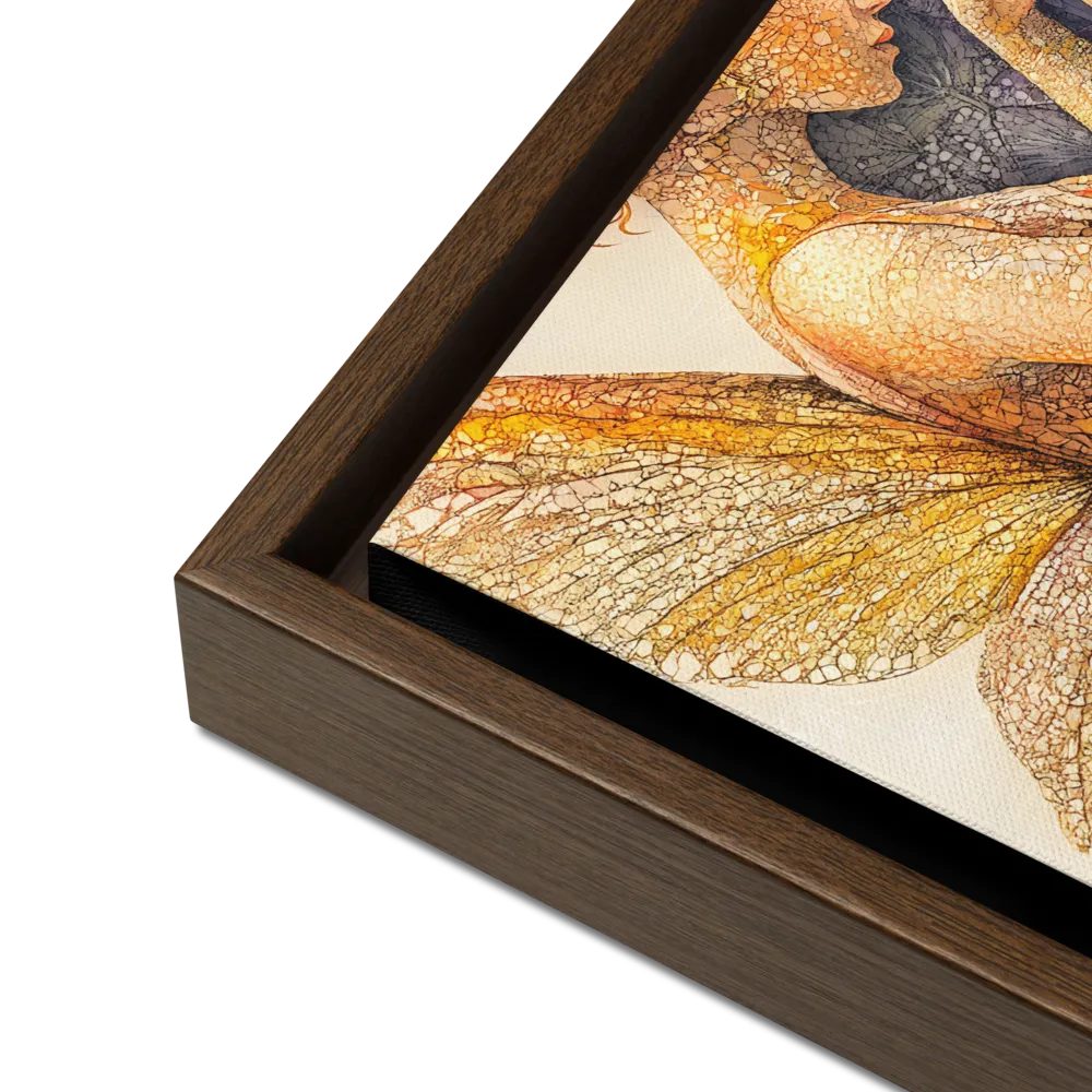 Whispers of the Frosted Meadow | Canvas with Brown Frame | 12″×12″