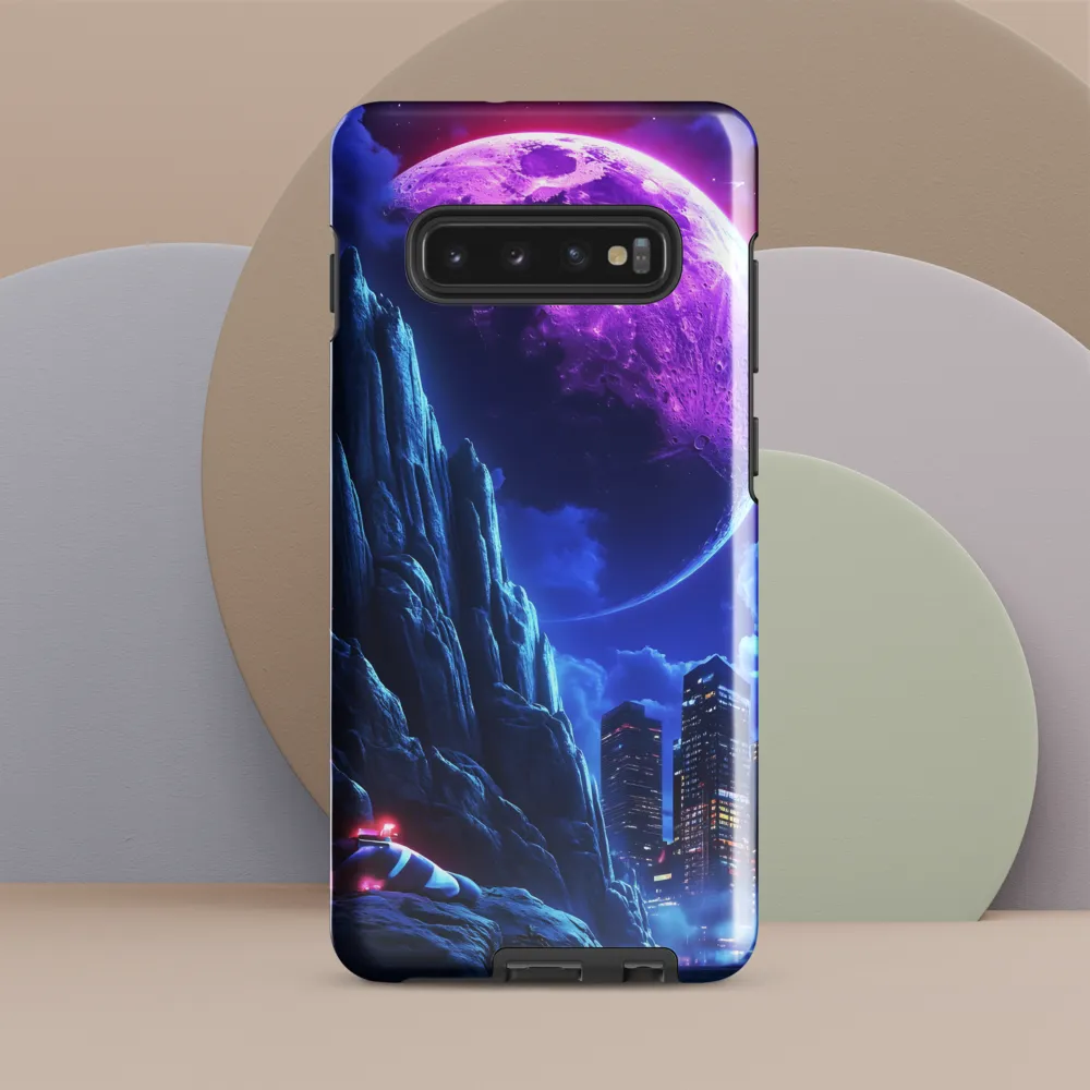 Celestial Dreams: A Futuristic Cityscape | Phone Case |  S10 Plus | Tough Case | Glossy