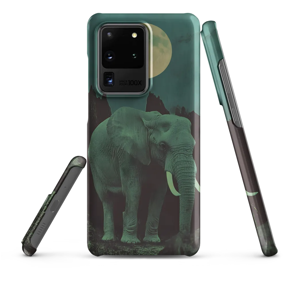 Ethereal Presence: Elephant Under a Full Moon