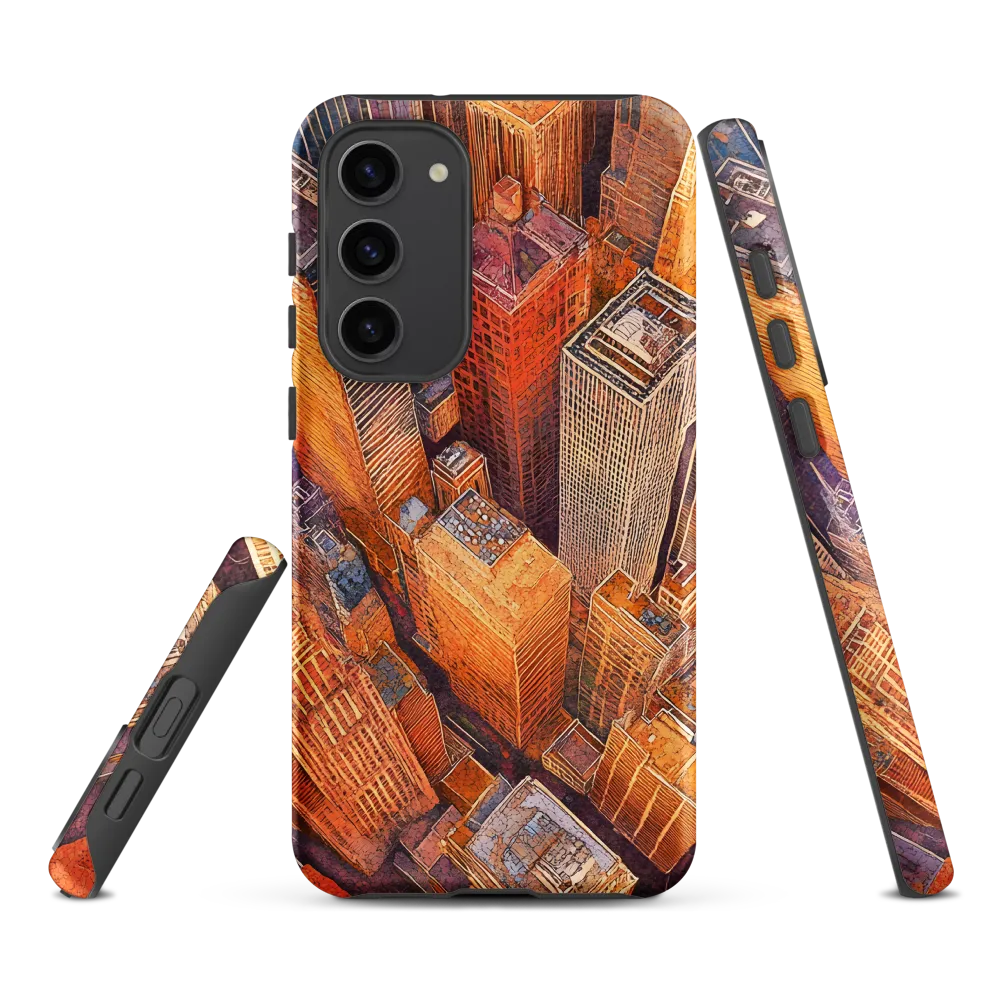 Urban Symphony in Orange and Purple