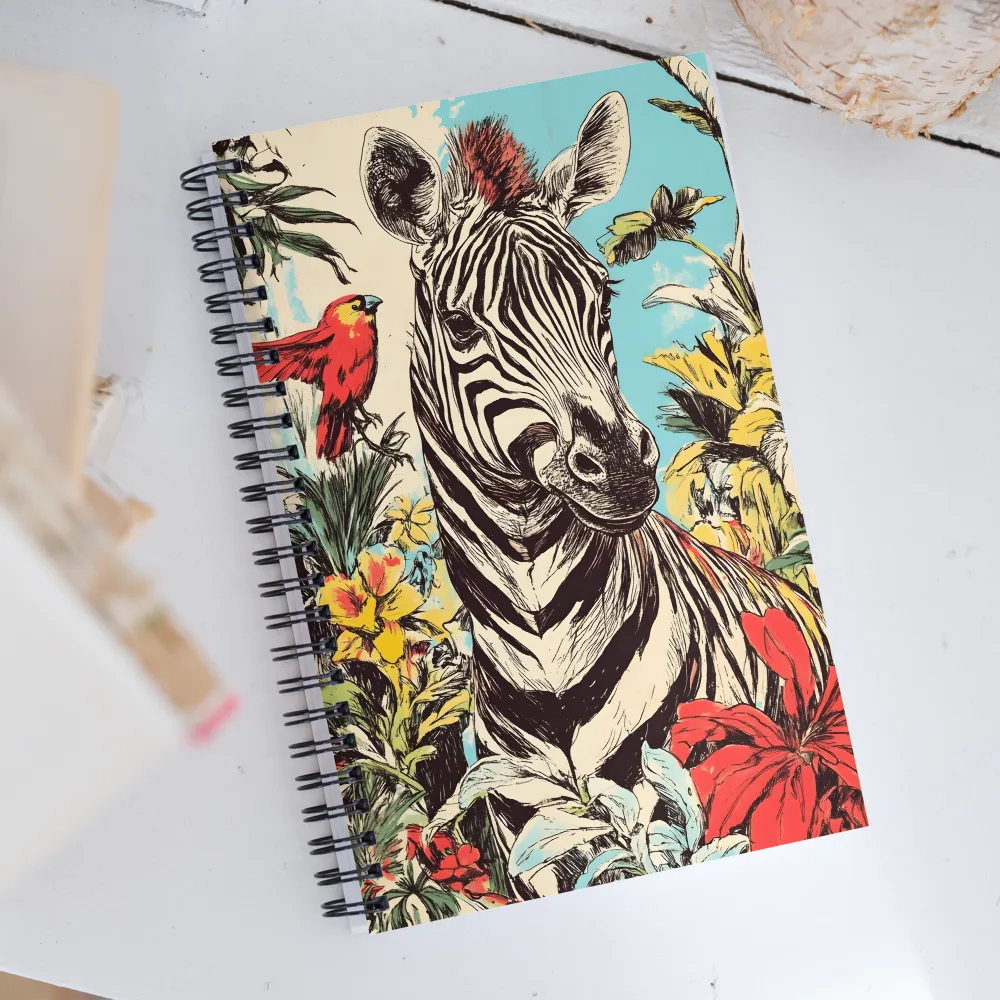 Zebra in Tropical Reverie | Spiral Notebook