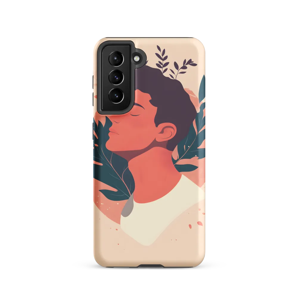 Profile in Coral and Teal