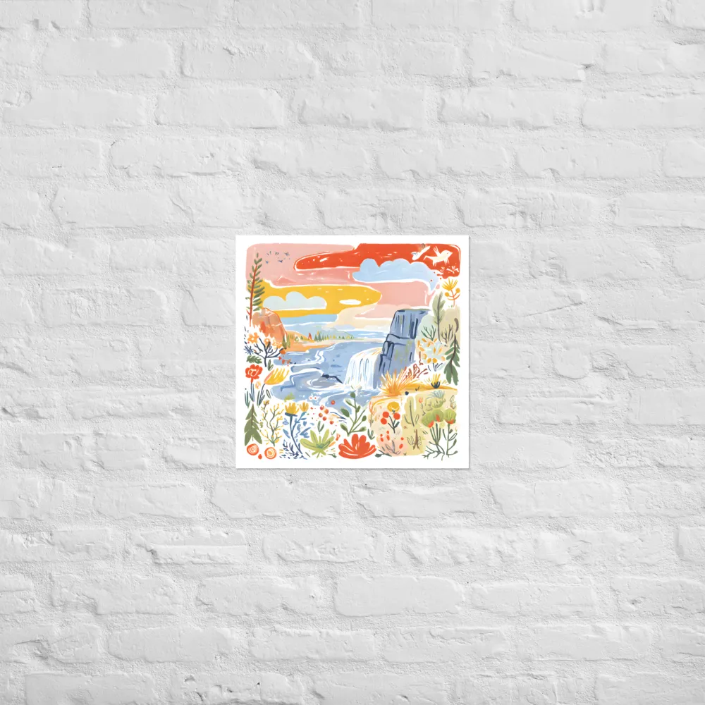 Wildflower Waterfall 
 Poster | 18″x 18″