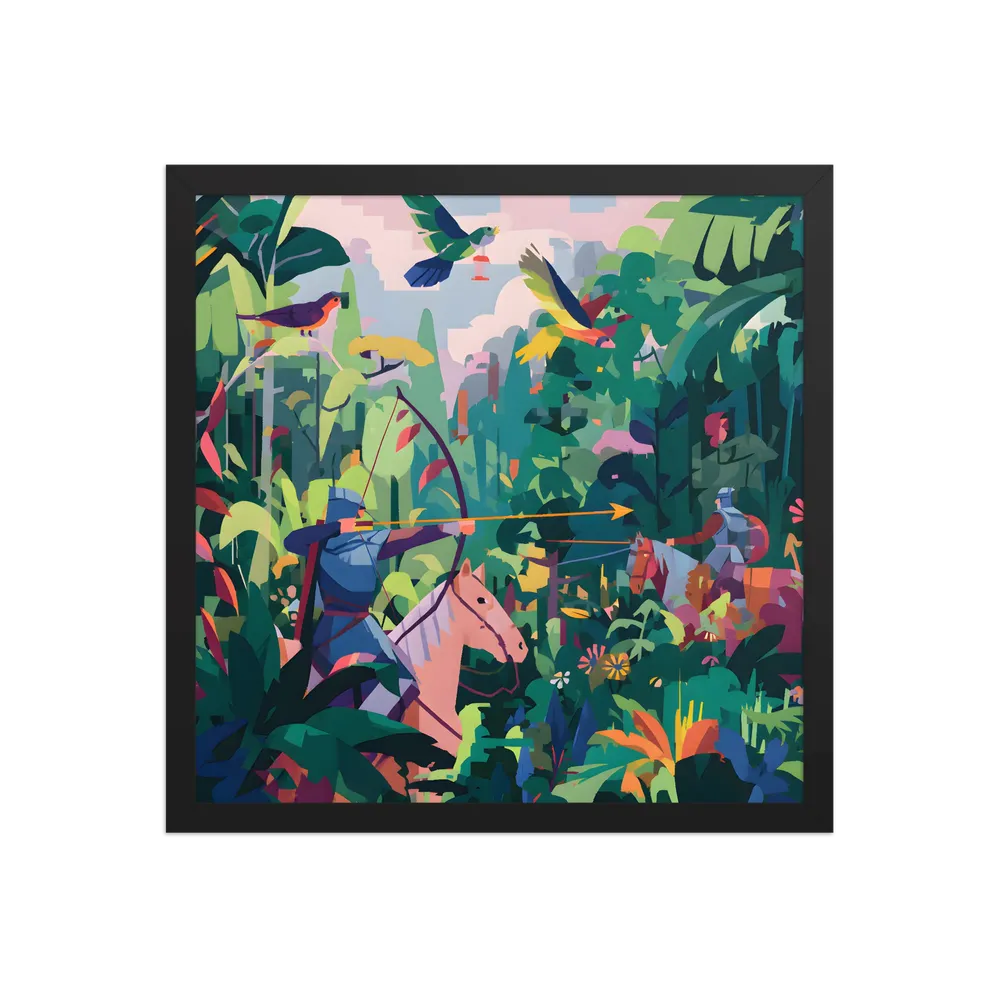 Jungle Archers 
 Poster with Black Frame | 16″x 16″