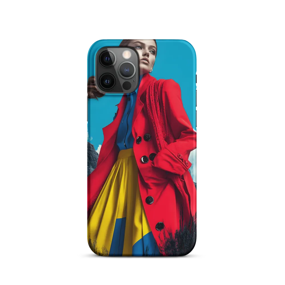 Scarlet Coat over Azure Peaks