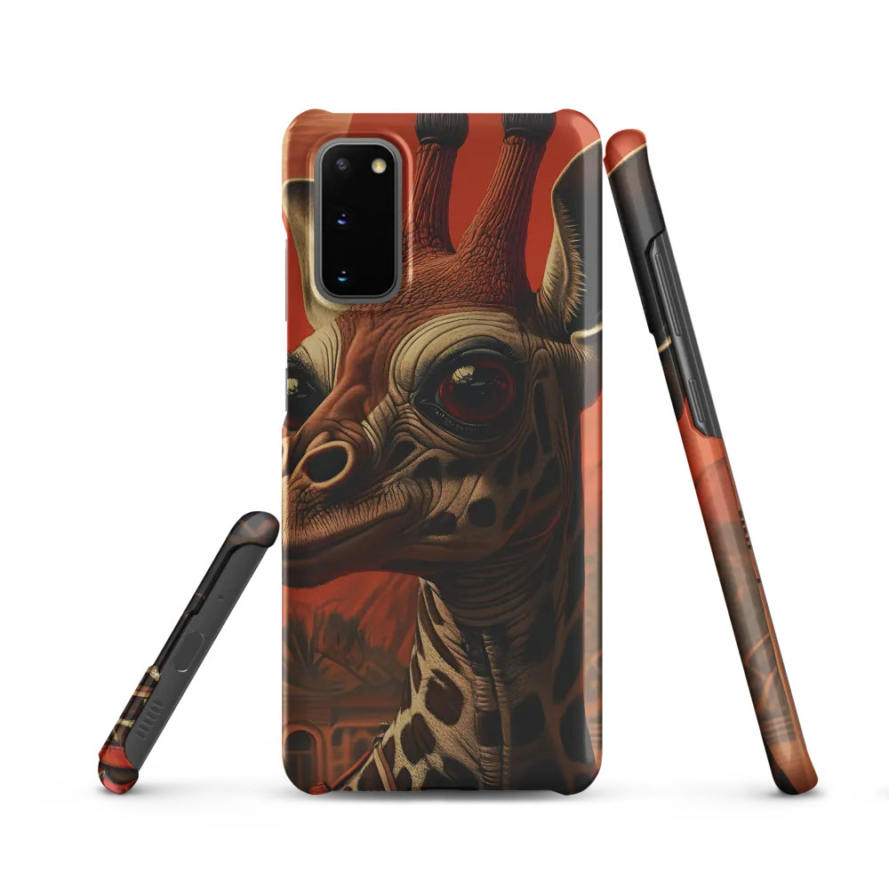 Whimsical Giraffe in an Orange Dreamscape