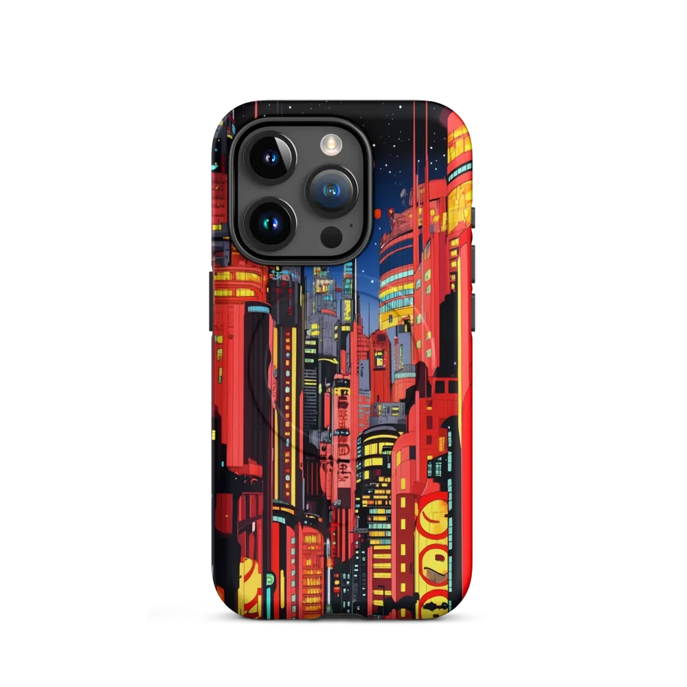 Neon Dreams: A Cyberpunk Cityscape | Phone Case |  15 Pro | MagSafe® Tough Case | Matte
