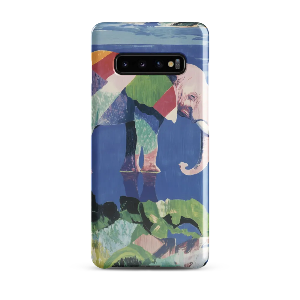 Serenity in Color: The Elephants of Reflection | Phone Case |  S10 Plus | Snap Case | Glossy