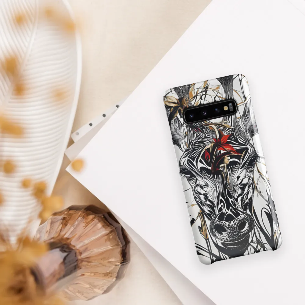 Floral Elegance: The Giraffe's Portrait