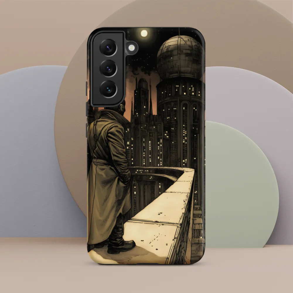 A Contemplative Gaze Over the Futuristic Metropolis