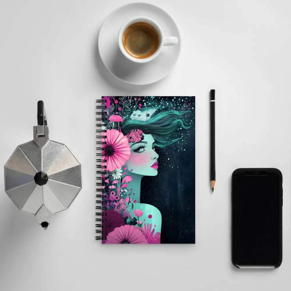 Floral Harmony: Portrait of Serenity | Spiral Notebook