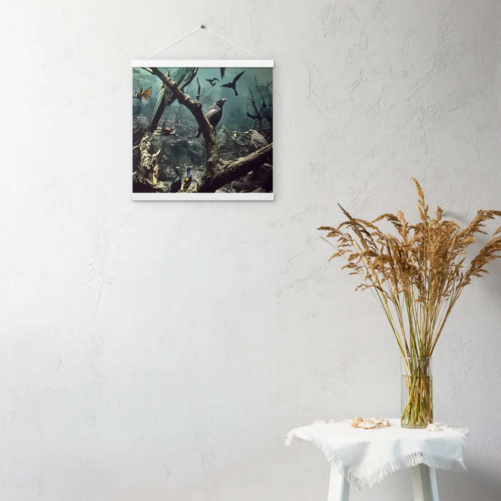 Whispers of the Avian Realm | Poster With White Wood Hanger | 16″×16″