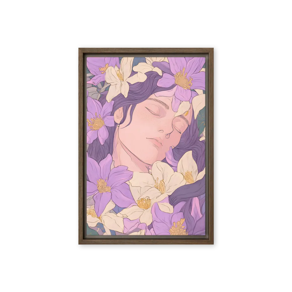 Harmony in Bloom | Canvas with Brown Frame | 12″×18″