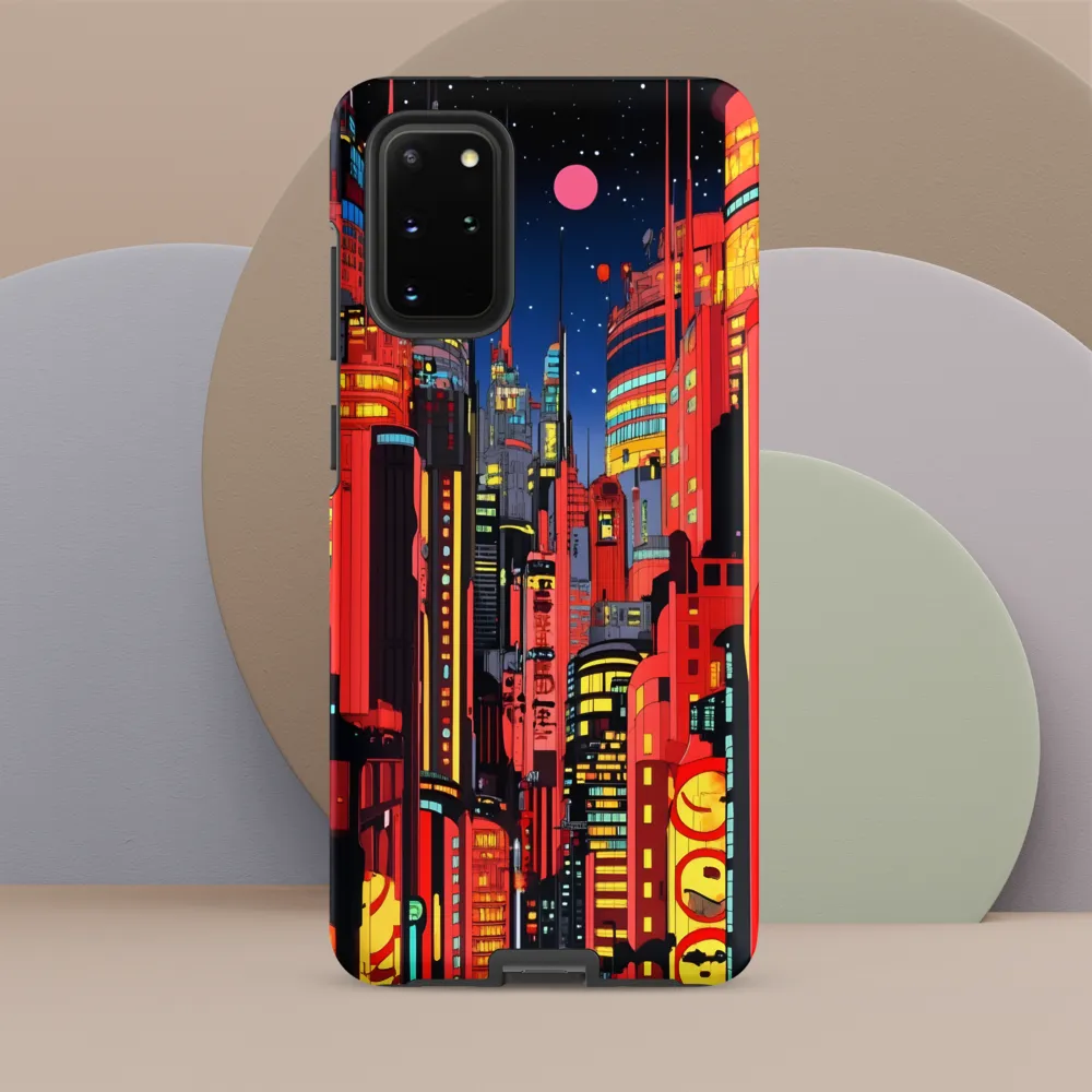 Neon Dreams: A Cyberpunk Cityscape | Phone Case |  S20 Plus | Tough Case | Matte