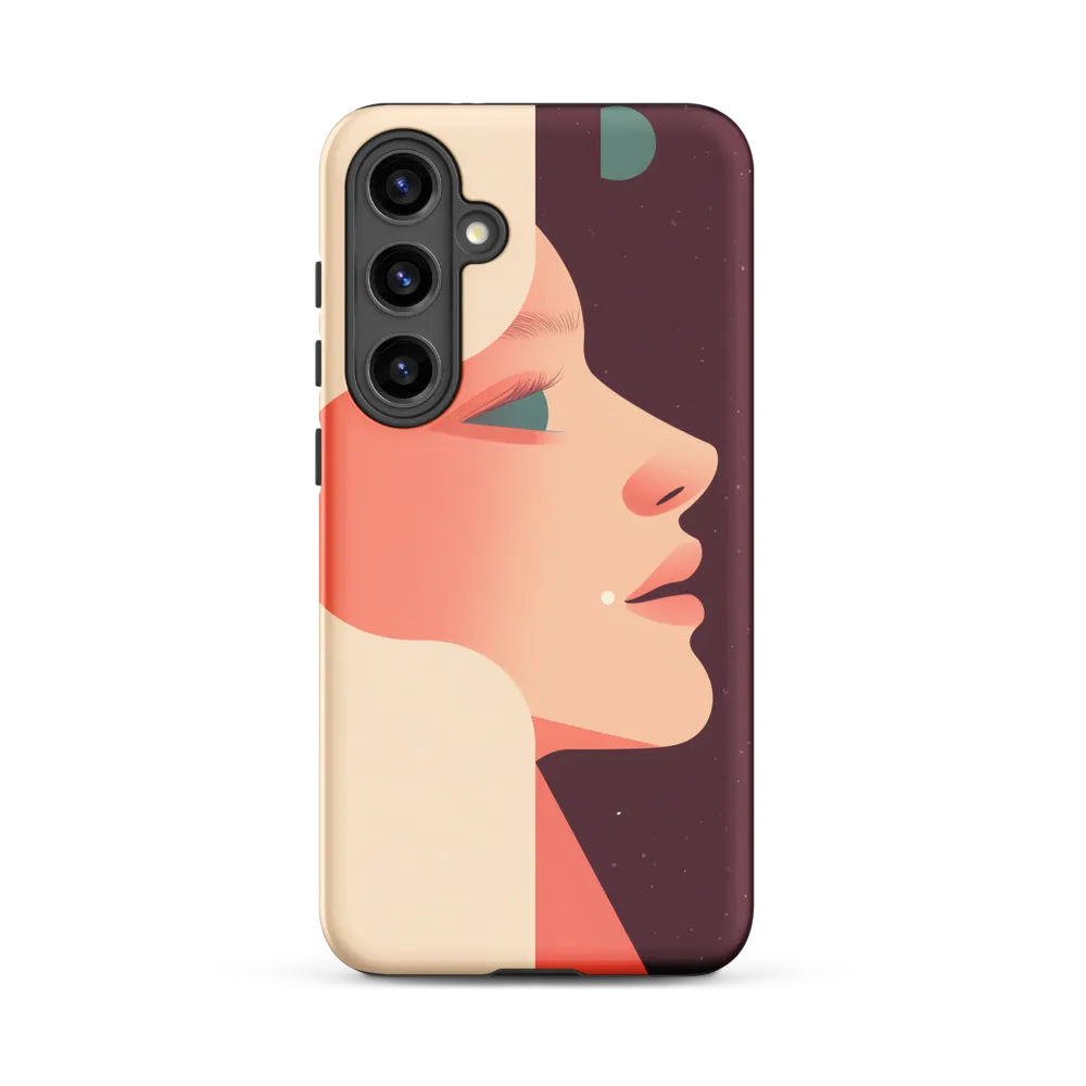 Profile in Peach and Burgundy