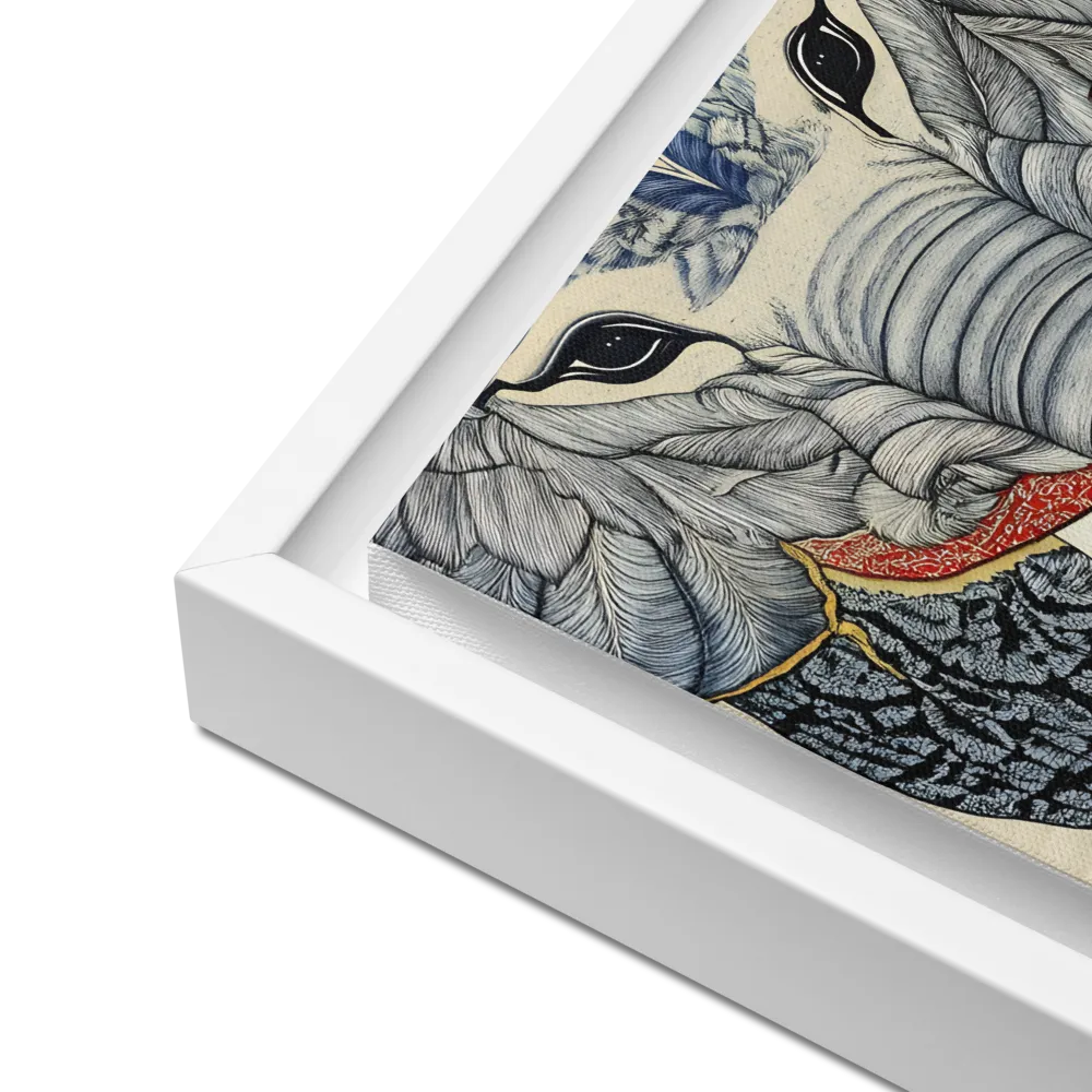 Majesty of the Elephant | Canvas with White Frame | 12″×12″