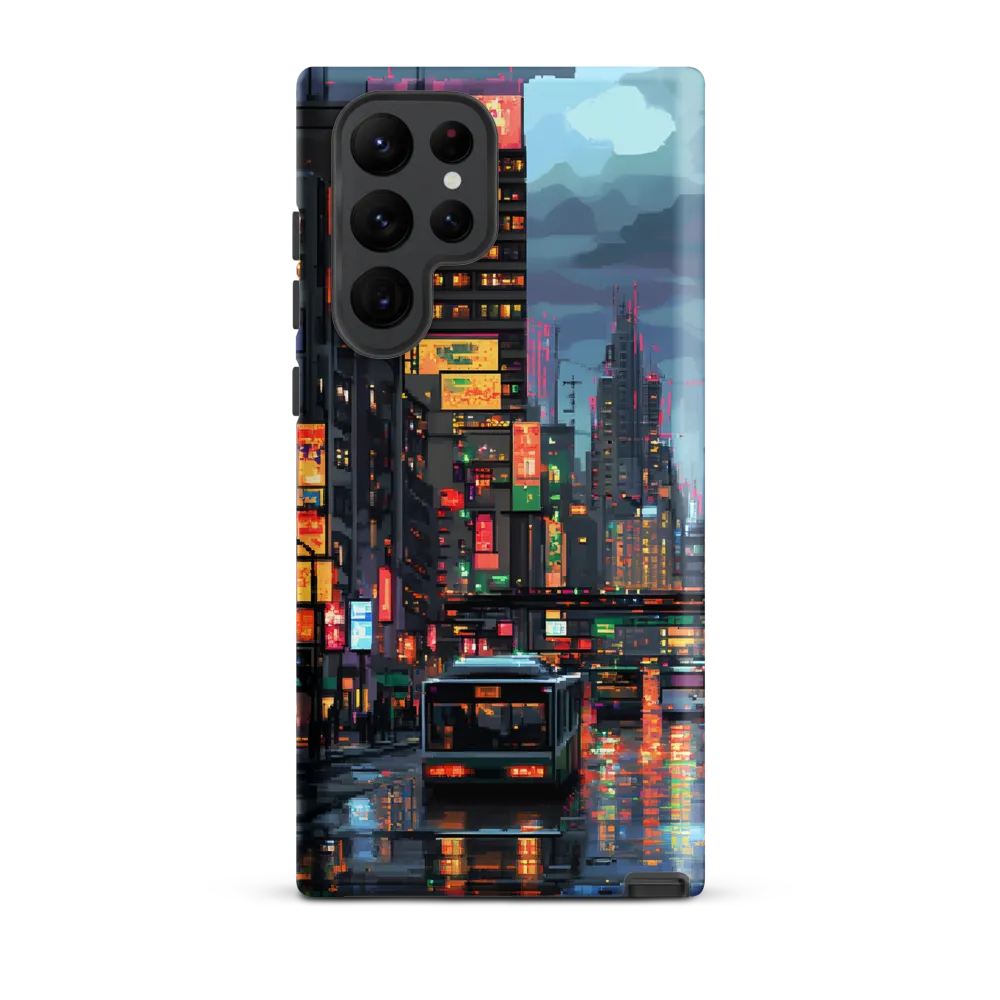 Neon Dreams: A Pixelated Urban Night