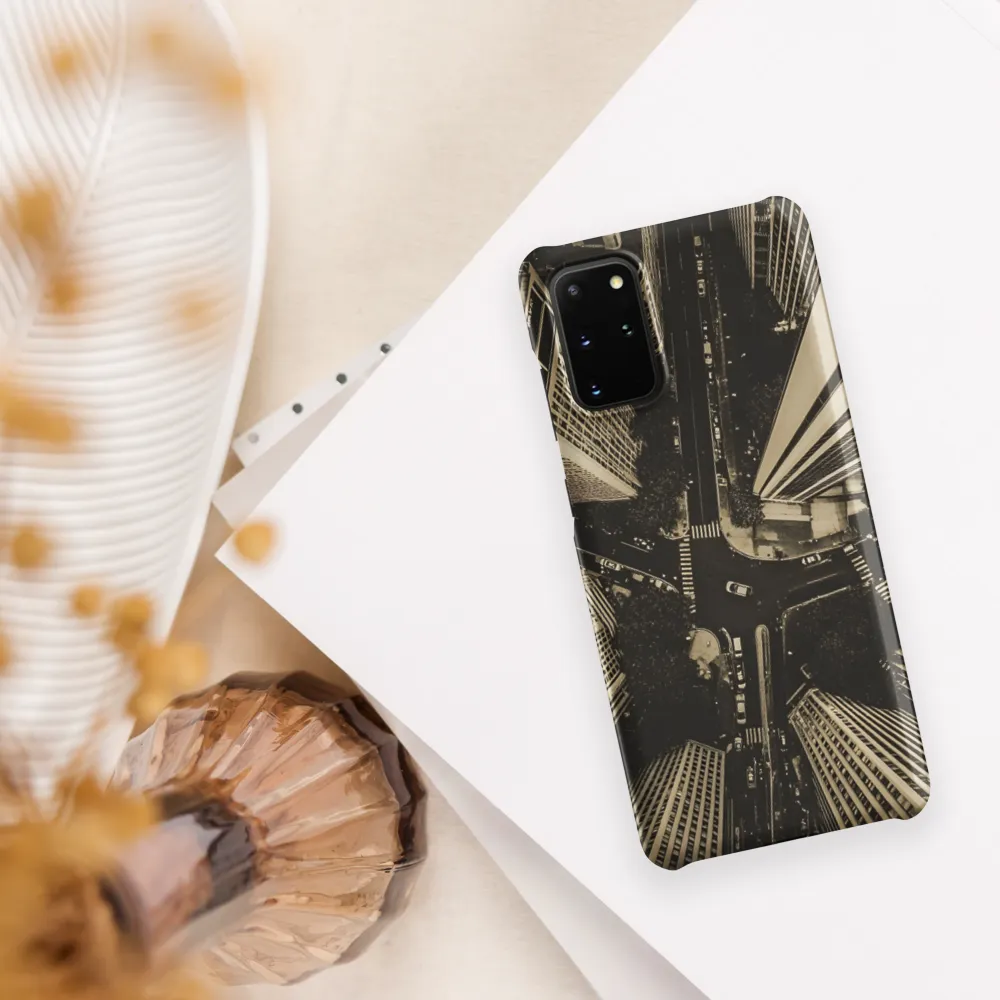 Urban Symphony: Aerial Perspective of City Life | Phone Case |  S20 Plus | Snap Case | Matte
