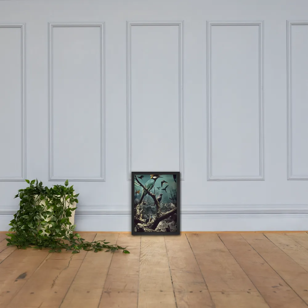 Whispers of the Avian Realm | Poster with Black Frame | 12″×16″