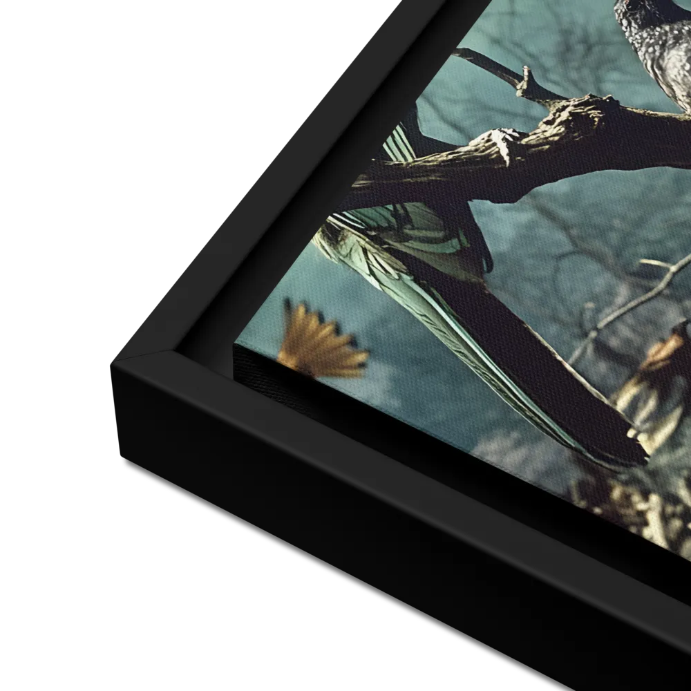 Whispers of the Avian Realm | Canvas with Black Frame | 12″×16″