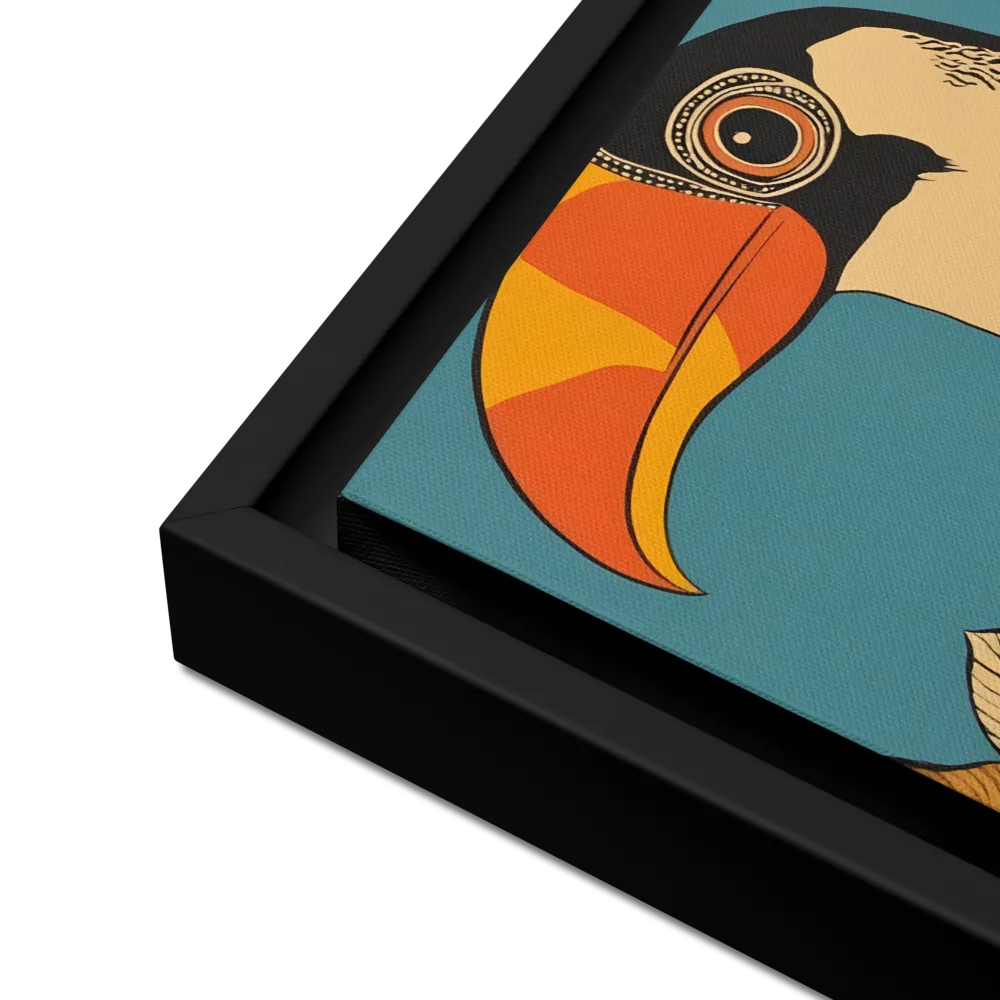 Tropical Majesty: The Toucan at Rest | Canvas with Black Frame | 12″×12″