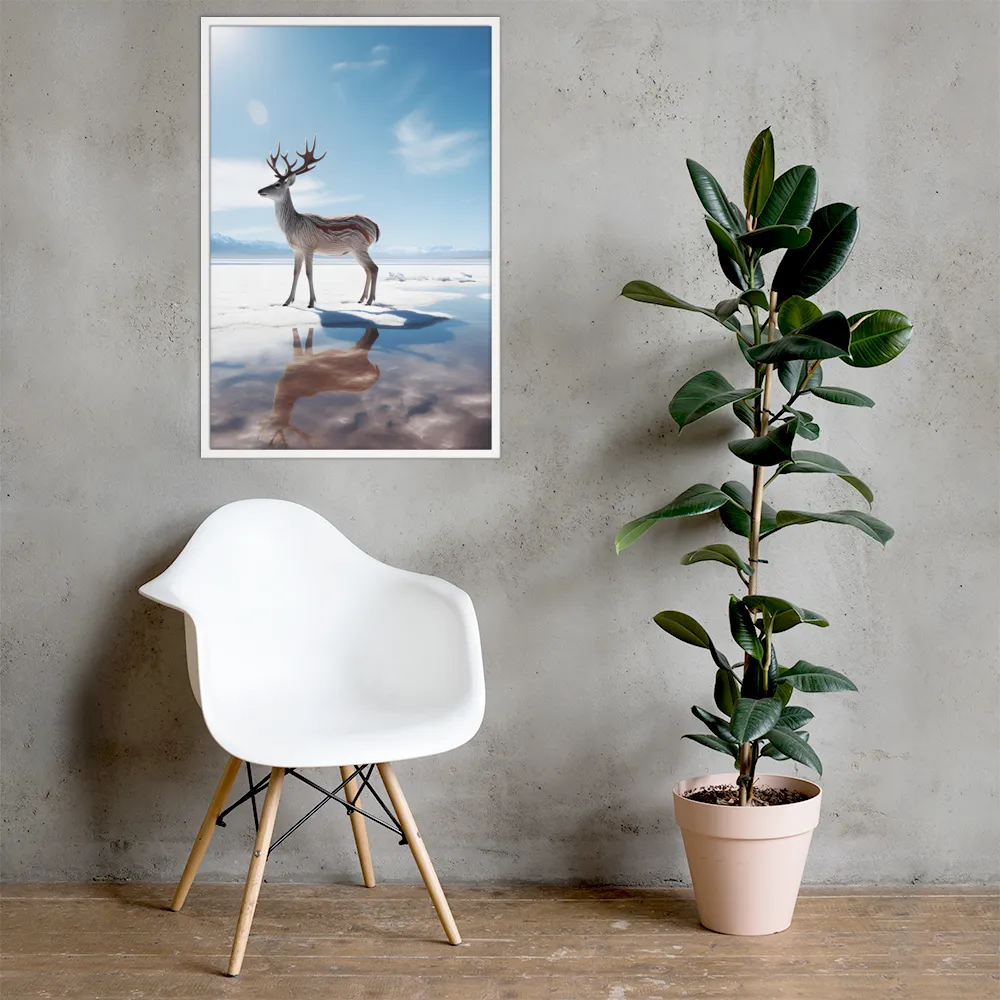Majesty in Reflection | Poster with White Frame | 24″×36″