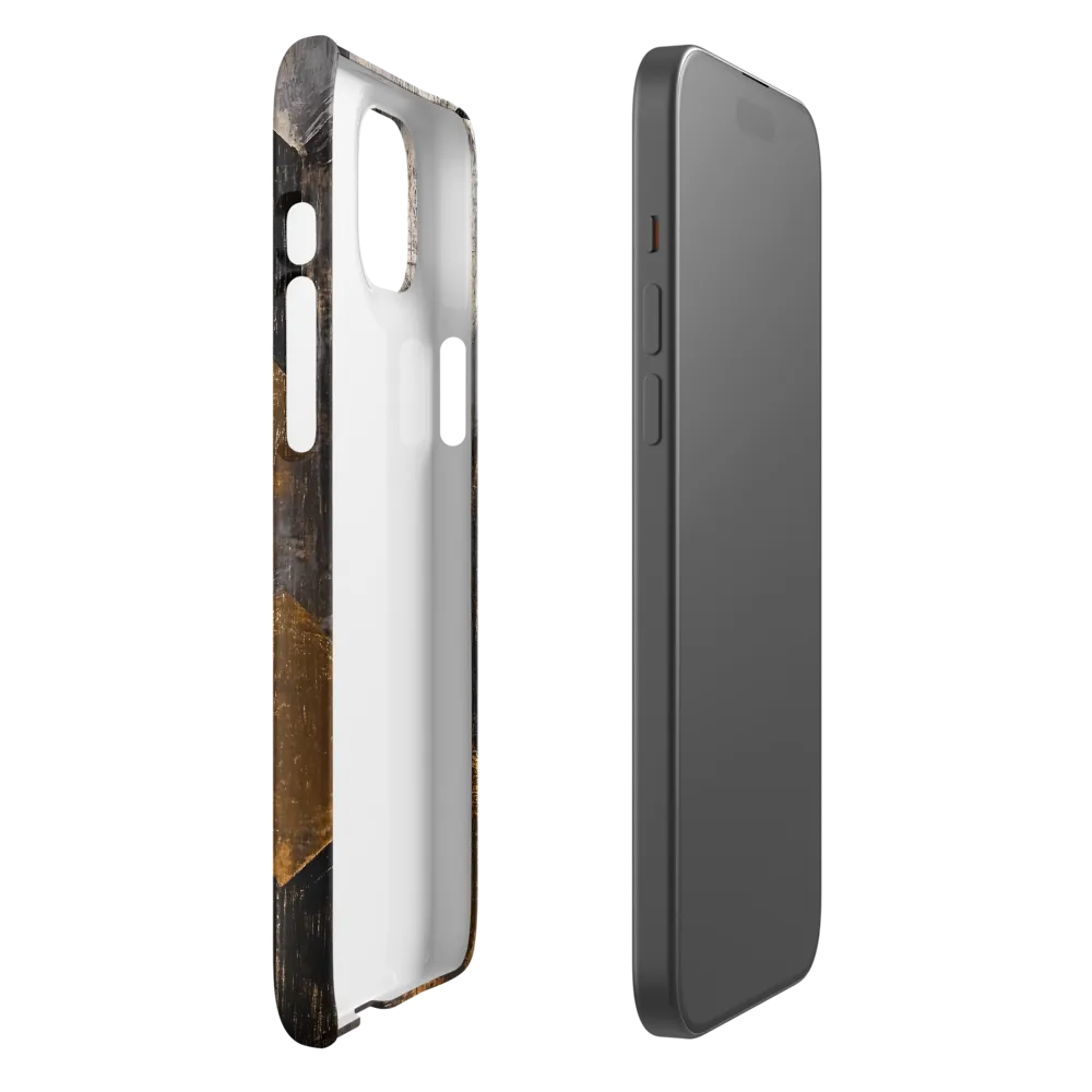 Geometric Harmony in Gold and Black | Phone Case |  15 Plus | Snap Case | Matte