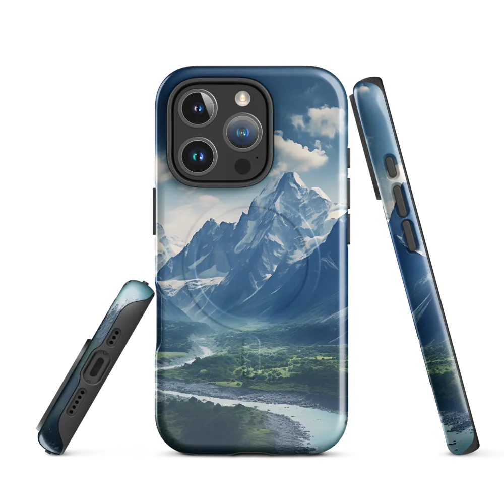 Majestic Serenity: A Landscape of Mountains and Rivers | Phone Case |  16 Pro | MagSafe® Tough Case | Glossy
