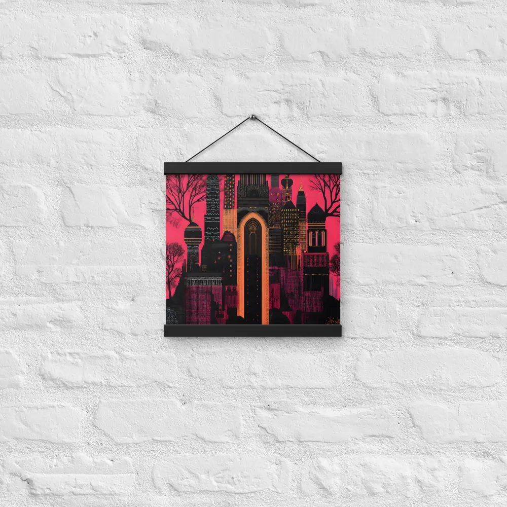 Urban Reverie | Poster With Black Wood Hanger | 12″×12″