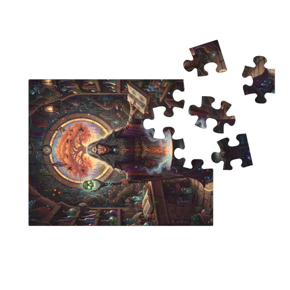 Autumn Apothecary Witch 
 Jigsaw Puzzle in Tin Box