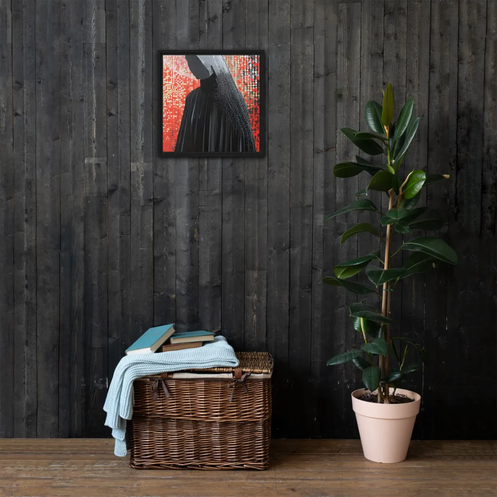 Veil of Modernity | Canvas with Black Frame | 16″×16″