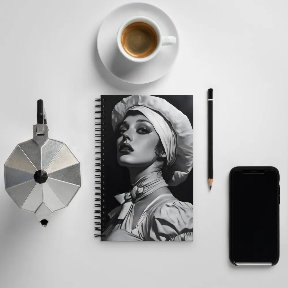 Timeless Elegance: A Charcoal Portrait of Grace | Spiral Notebook