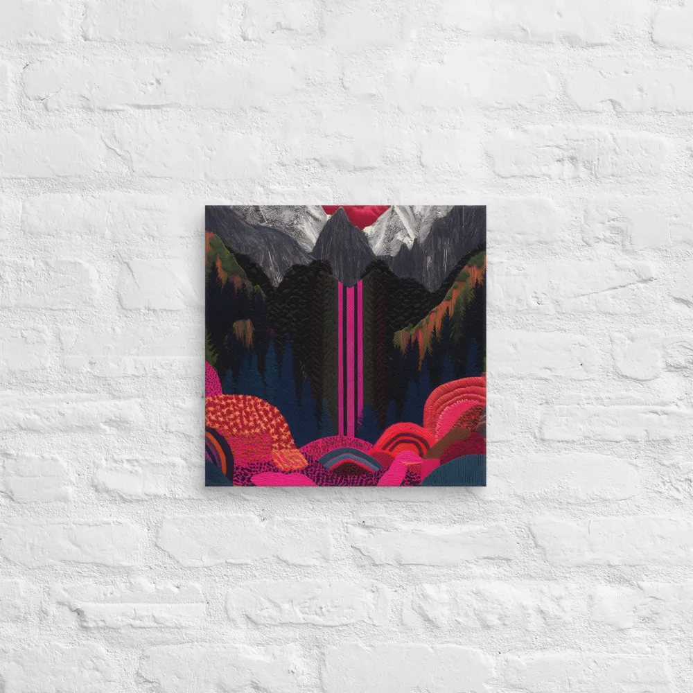Ethereal Cascade: A Surreal Landscape | Canvas | 14″×14″