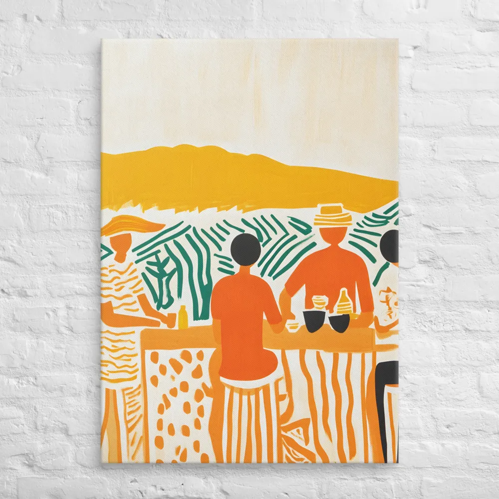 Summer Vibes: Café Conversations | Canvas | 28″×40″