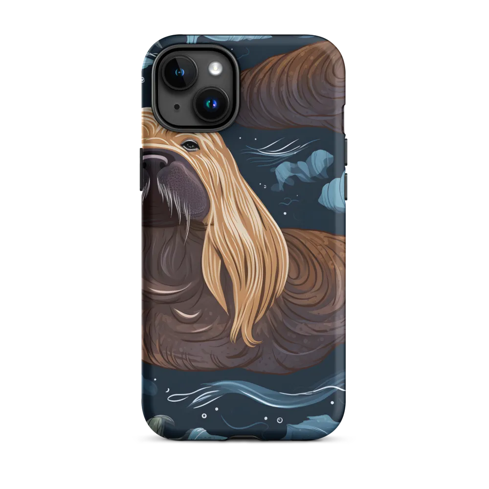 Whimsical Walruses in Deep Blue