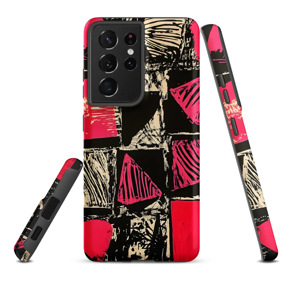 Geometric Symphony in Pink and Black