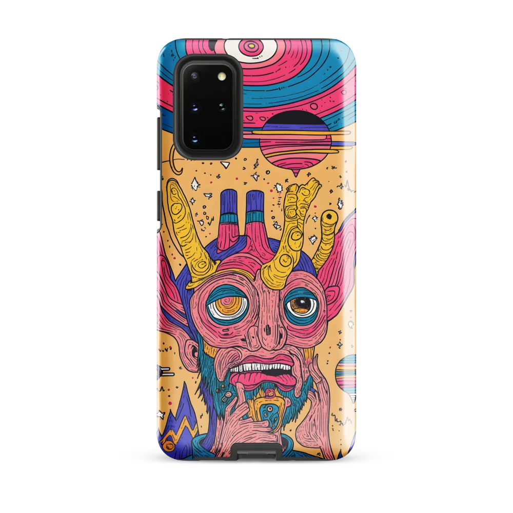Horned Portrait on a Peach Field