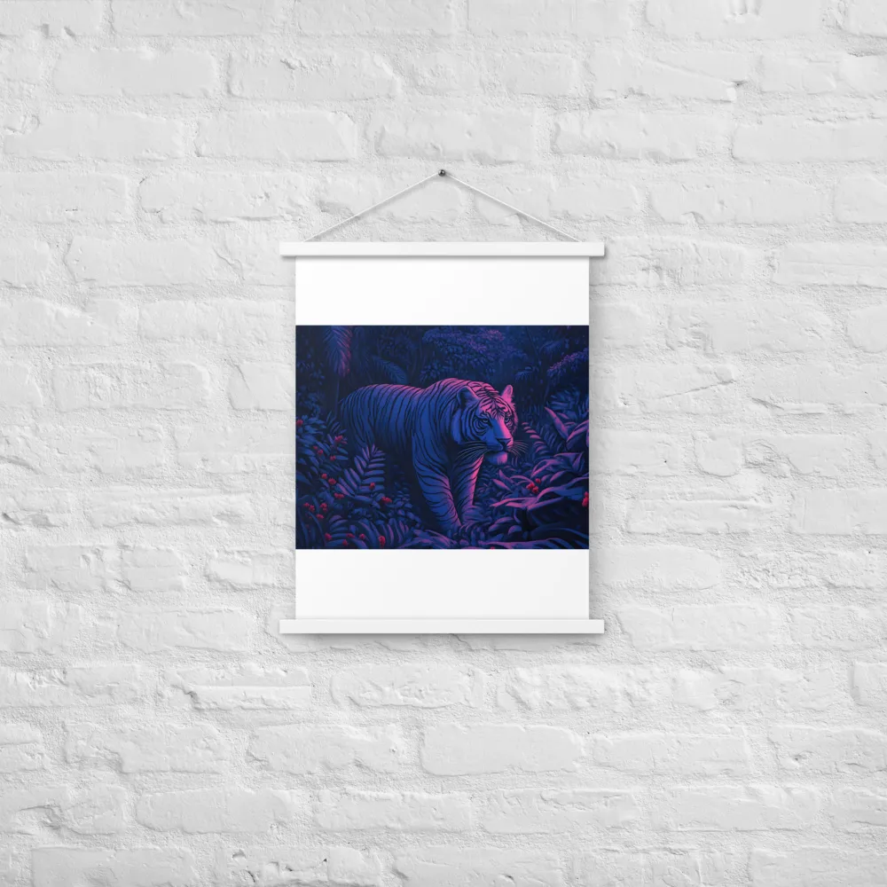 Mystic Prowler: The White Tiger in the Jungle | Poster With White Wood Hanger | 18″×24″