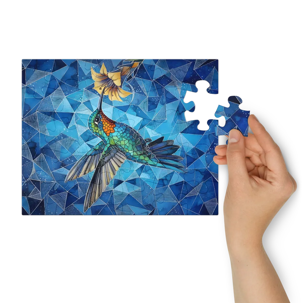 Hummingbird Mosaic 
 Jigsaw Puzzle in Tin Box